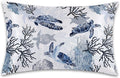 Satin Pillowcase 1 Pack-Nautical Turtle and Corals Silky Pillow Cover for Hair and Skin,Standard Size 20x26 Inch Soft Cooling Printed Pillow Cases with Hidden Zipper,Gifts for Women Men