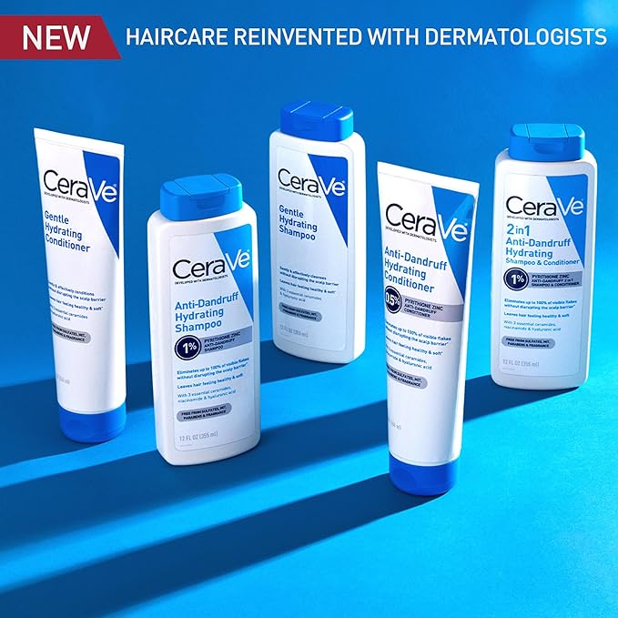 CeraVe Gentle Hydrating Shampoo and Conditioner Set, With Ceramides, Niacinamide & Hyaluronic Acid For Soft, Healthy Looking Hair & Scalp, Sulfate Free & Color Safe, For All Hair Types