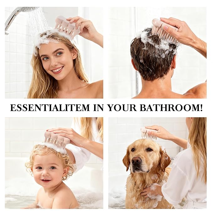 Luxury Shampoo Brush, Scalp Massager and Exfoliator Features Soft Bristles to Aid in Dandruff Relief, Increase Circulation, Stimulate Hair Growth for Healthy Looking Hair