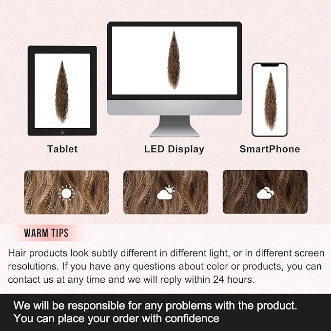 Flufymooz Ponytail Extension, Flexible Wrap Around Ponytail Extension Long Wavy Curly Ponytail Hair Extensions Natural pony tail Synthetic Hairpiece for Women 32 Inch (Brown with Auburn)