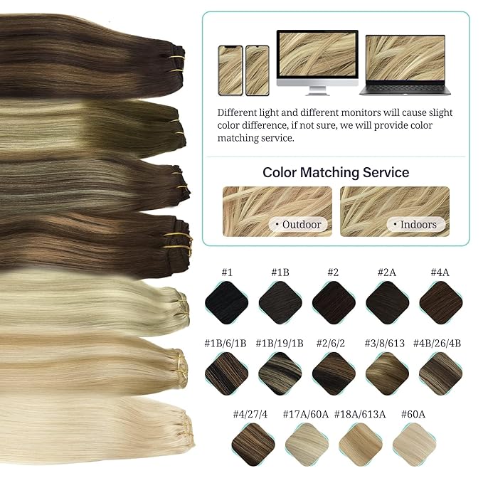 DOORES Hair Extensions Clip in Human Hair, Light Blonde Highlighted Golden Blonde 150g 9pcs 22 Inch, Clip in Hair Extensions Human Hair Extensions Human Hair Natural Straight Thick Human Hair