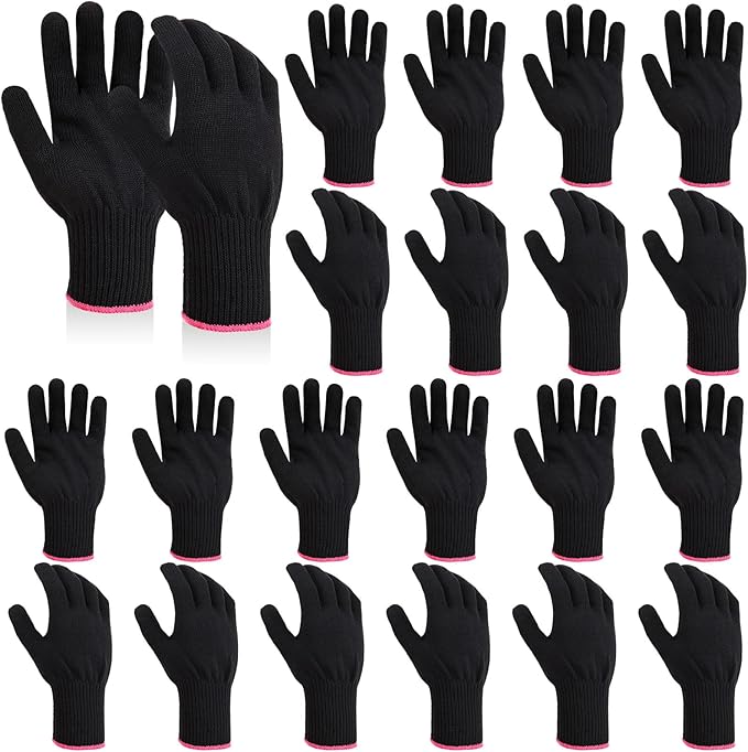 Suhine 20 Pcs Professional Heat Resistant Gloves for Hair Styling Curling Heat Resistant Work Gloves