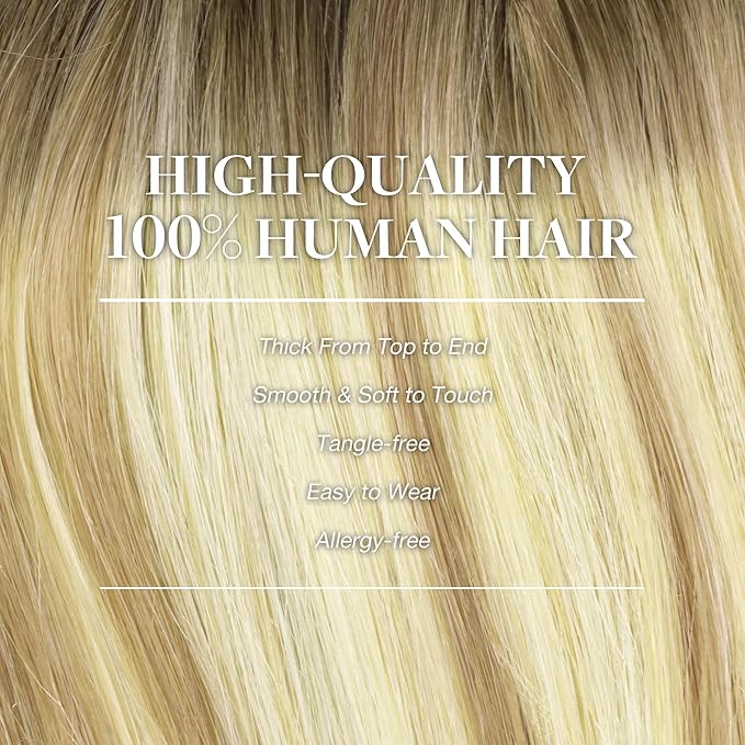 GOO GOO Clip in Hair Extensions Real Human Hair, Remy Human Hair Extensions Clip ins for Women, Natural Human Hair, 14inch 150g 9Pcs, 5A/90/16F Bahamian Balayage