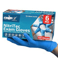 Heavy Duty 6 Mil Blue Nitrile Gloves Disposable Latex & Powder Free -Extra Stretchy Fentanyl Safe |Medical,First Aid Kit,EMT|Food Safe Rubber Gloves for Cooking & Cleaning| Pack of (100)