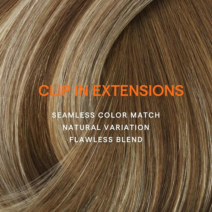 Full Shine Hair Extensions Real Human Hair Clip ins 16 Inch Invisible Clip in Extensions Remy Hair 7 Pcs Balayage Brown Ombre Ash Brown Mix Blonde 4/27/60/8 Hair Extensions for Fine Hair 120 G