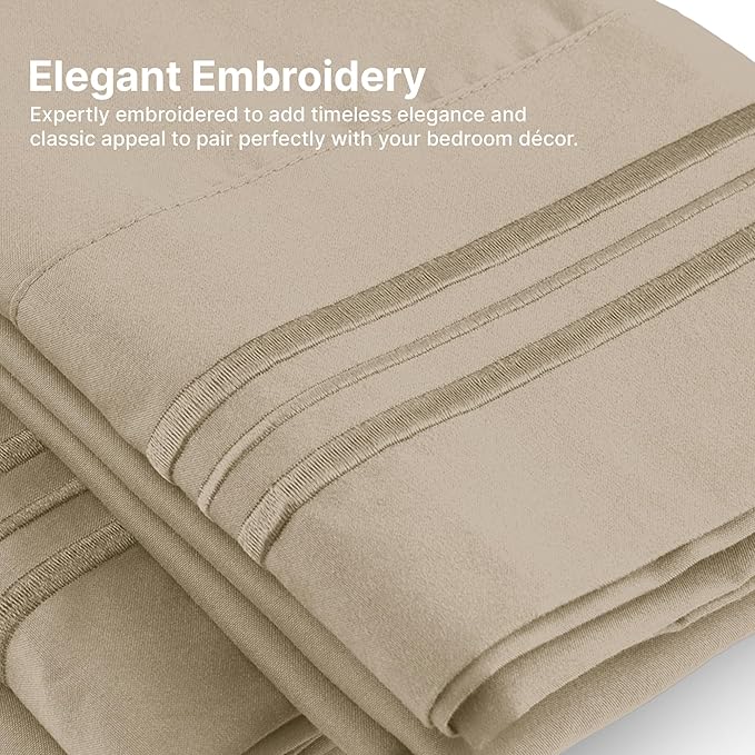 King Pillow Cases Set of 4 - Ultra Soft Hotel Quality Pillowcase Covers - Comfy, Cozy & Wrinkle Free - Shrinkage, Stain and Fade Resistant - Machine Washable Pillow Protectors - 4 Piece Set - Cream