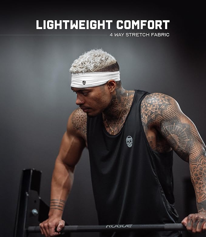 Gymreapers Workout Headbands for Men & Women-Comfortable Sweat Absorbing Band to Keep Hair Back During Running Sports Gym Cycling and Outdoor Activities