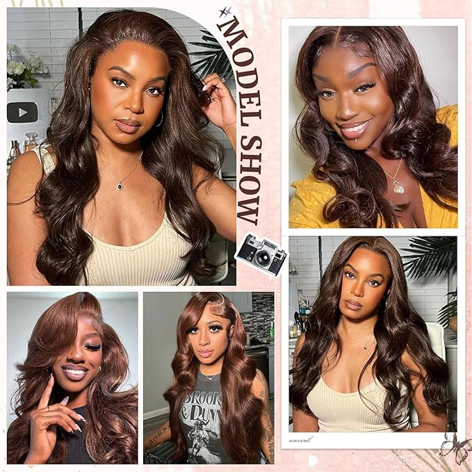 4# Body Wave Bundles Human Hair Chocolate Brown Color Body Wave Bundle 100% Real Human Hair And True To Length 16 18 20 Inch 3 Pcs/Pack