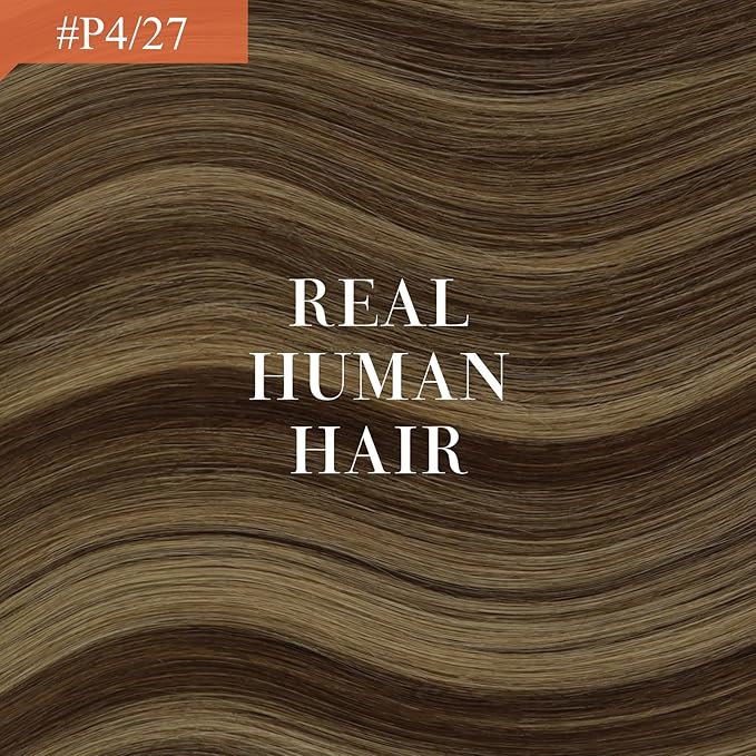 Ve Sunny Hair Extensions Ponytail Real Human Hair Wrap Around Clip in Ponytail Hair Extensions Straight Extensions Human Hair for Women Medium Brown Highlighted Caramel Blonde 18inch 80G 80G