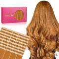 WENNALIFE Tape in Hair Extensions Human Hair, 40pcs 80g 12 inch Auburn Ginger Remy Hair Straight Invisible Reusable Real Hair Extensiones De Cabello Humano Skin Weft