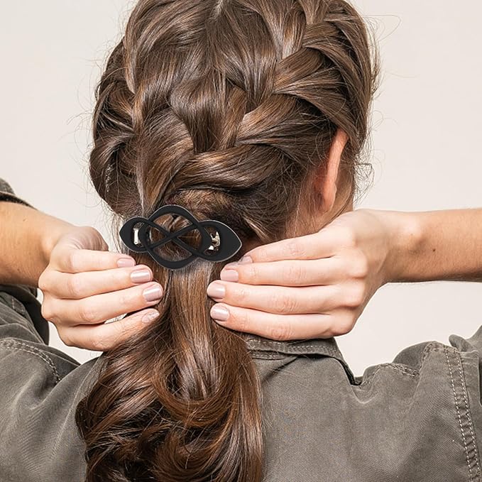 Hair Barrettes for Women 4packs Hair Clips French Barrette Khaki and Black Clip Stylish Accessories for Women Girls