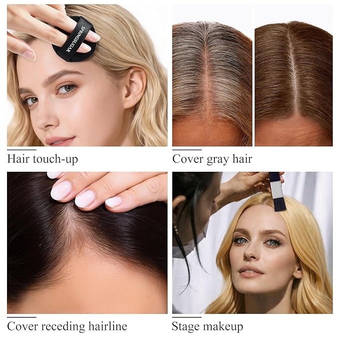 Root Touch Up Hair Color – 3 Color Blendable Hairline Powder for Gray Coverage, Root Cover Up & Thinning Edges – 48H Sweat Resistant, Natural Finish for Women & Men – Blonde