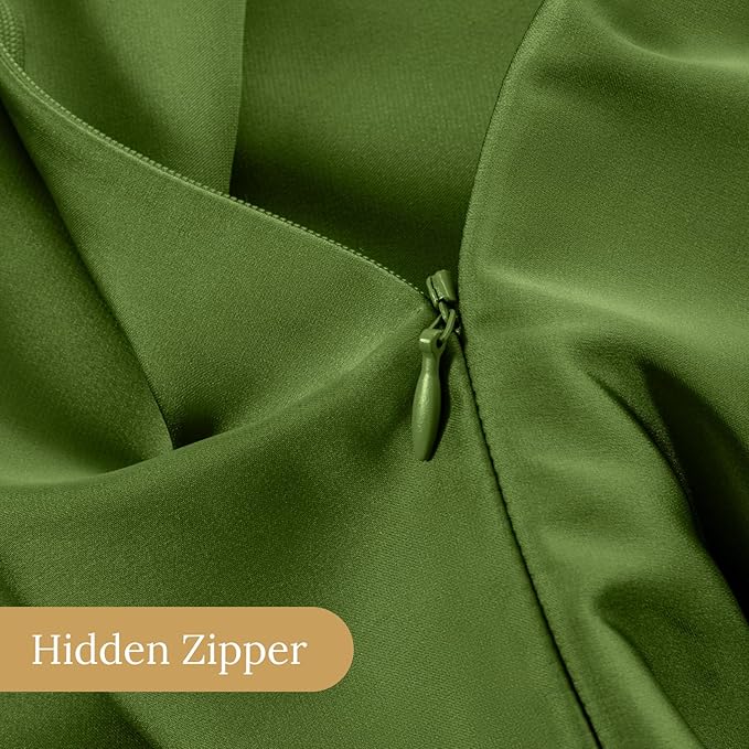 INFIIXSO Mulberry Silk Pillowcase for Hair and Skin, Silk Pillow Cases Queen Size Set of 2 with Hidden Zipper 20"x30", Ultra Smooth and Soft Cooling Pillow Cases for Hot Sleepers(Cedar Green, 2 Pack)