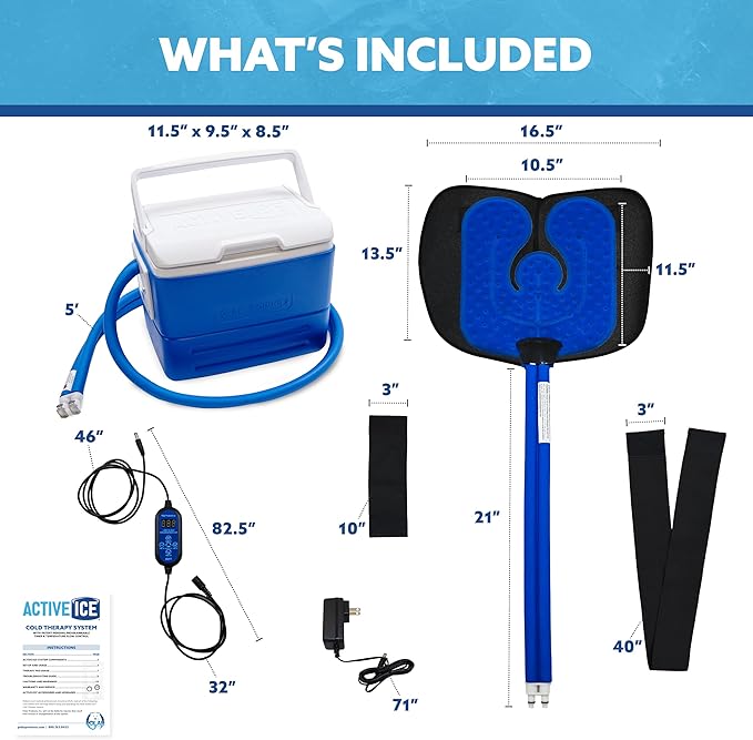 Polar Active Ice 3.0 | 9 QT Cold Therapy Ice Machine | Programmable Timer | Targeted Coverage Shoulder Pad | Cryotherapy Pain Relief System | Ace Bandage Style Compression