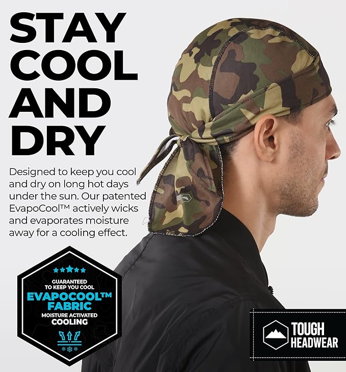 Cooling Helmet Liners - Do Rag Skull Caps for Men - Cooling Head Wraps, Hard Hat Liner - Motorcycle Pirate Bandana
