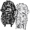 FEBSNOW Professional Hair Cutting Cape, 2 Pcs Hairdressing Barber Salon with Closure Snap for Styling Coloring Hair Cutting Cape Accessories（Print Design）