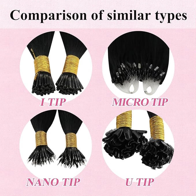 YoungSee Microlink Hair Extensions Human Hair Black Micro Bead Hair Extensions Jet Black Beaded Hair Extension Short Hair 14Inch 50s 50g Micro Ring Human Hair Extension for Adding Volume