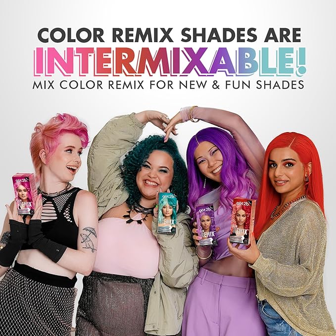 got2b Color Remix Semi-Permanent Hair Color, Purple Punch 094, Customizable Temporary Hair Dye to Create A Vibrant or Pastel Shade, Easy At-Home Application, Lasts Up to 15 Washes