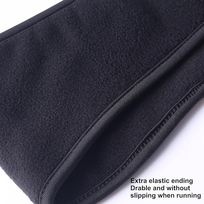 Windproof Earband Headbands Ear Warmer Head Double Layer Fleece-More Thicker Gear Ear Muffs for Men Women in Cold Weather Snow Runners Jogging