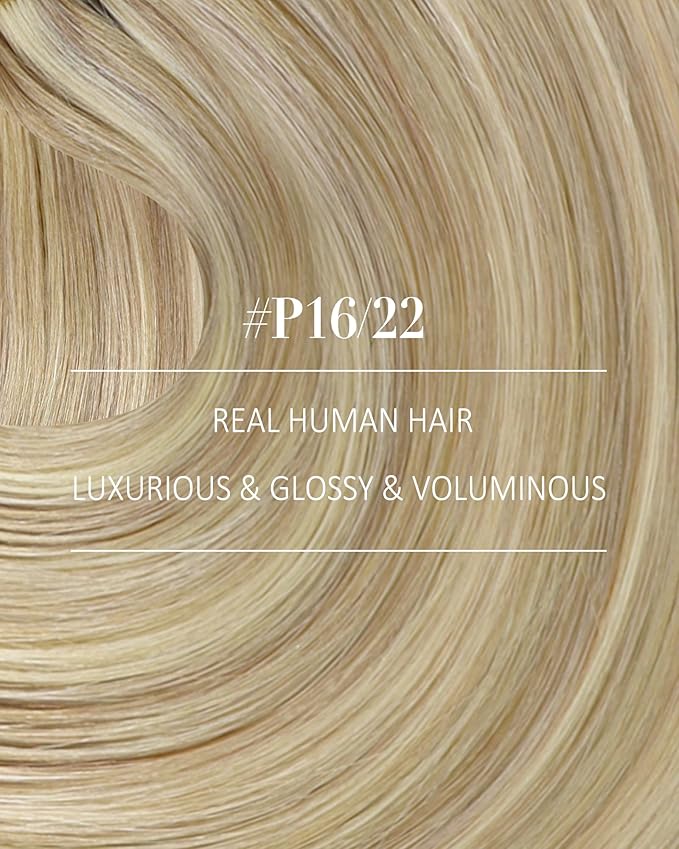 YoungSee 150G Clip in Human Hair Extension Golden Blonde Clip in Extensions Light Blond Mix Golden Blonde Highlight Human Hair Extensions Clip ins Straight Remy Hair 7Pcs 20Inch