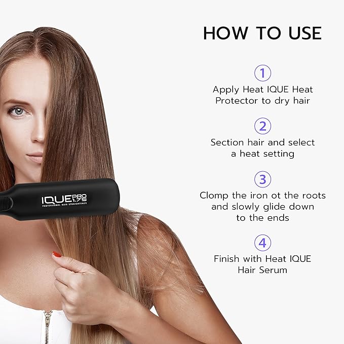 iQUE Flat Iron Hair Straightener & Curler 2-in-1 | Titanium Plates with Ionic Function | Heats in 2 Sec | Adjustable Temp up to 480°F | LCD Display | Dual Styling Tool | Dual Voltage 100-240V | 1.75"