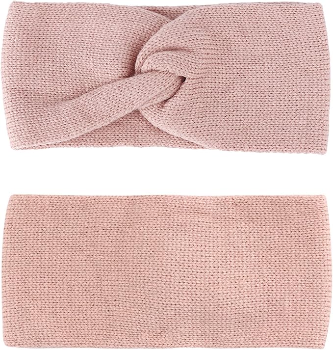 DRESHOW Knit Crochet Headband for Women Ear Warmer Soft Turban Stretch Warmer Headbands Winter Fashion Head Wrap