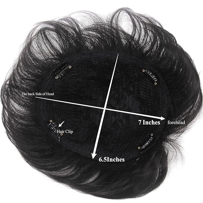 H&Bwig Men Short Toppers Hairpiece Clip in Hair Extensions for Covering White Loss Hair Toupee (6060#2)