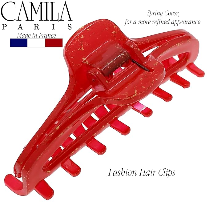 Camila Paris CP3224 French Hair Clip for Women, Small Narrow, Open, Girls Hair Claw Clips Jaw Fashion Durable and Styling Hair Accessories for Women, Strong Hold No Slip Grip, Made in France