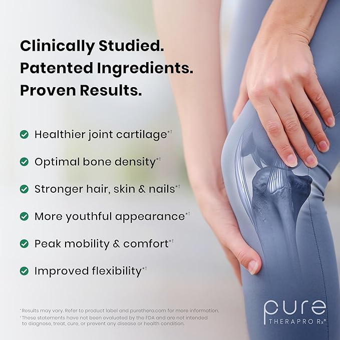 Pure Therapro Rx TriActive Collagen Plus, Collagen Powder for Hair, Skin, Nails, Bones & Joints, Hydrolyzed Collagen Powder w/Patented Peptides, Unflavored Multi Collagen Protein Powder, 30 Servings