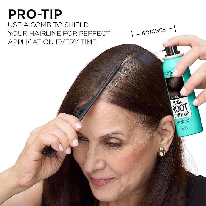 L'Oreal Paris Magic Root Cover Up Gray Concealer Spray Black 2 oz.(Packaging May Vary)