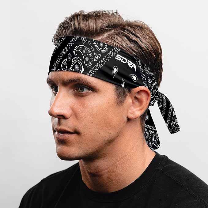 Suddora Paisley Print Bandana Headband, Multi-sport Boho Style Bandana, Non-slip Fabric, Unisex Head Accessory for Bikers
