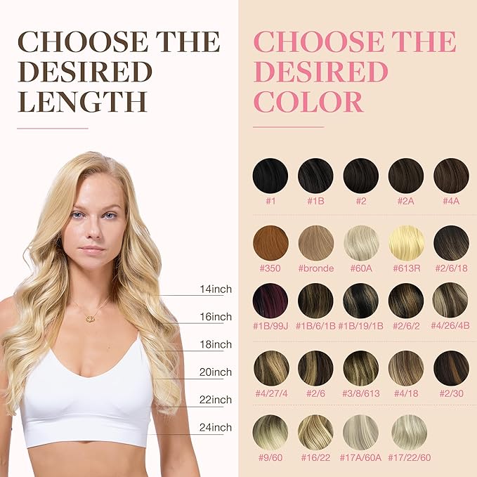 GOO GOO Tape in Hair Extensions Human Hair, O18G/22G Ombre Beige Blonde with Ash Highlights, 16inch 50g 20pcs, Skin Weft Seamless Invisible, Silky Straight with Thick Ends, Remy Human Hair