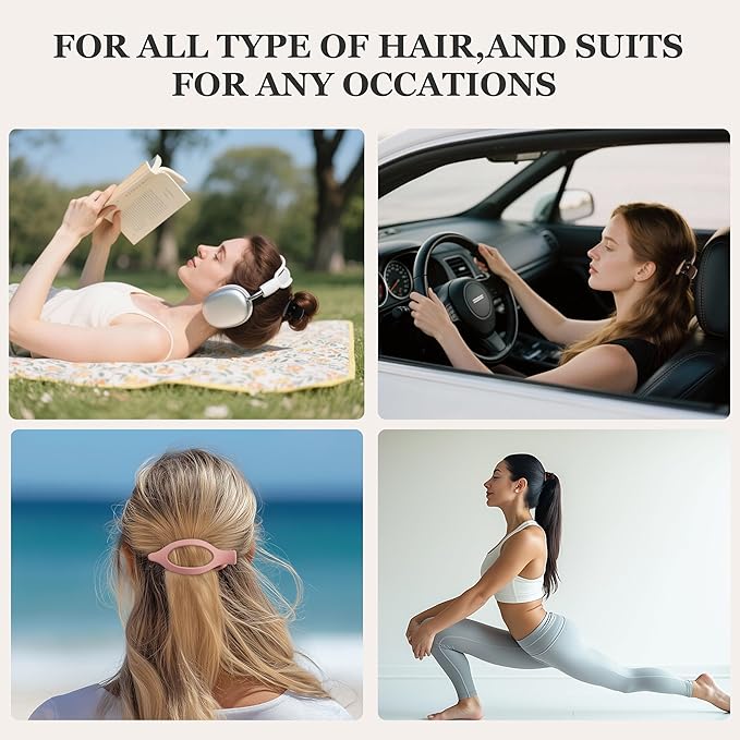 8 PCS Flat Hair Clips for Women French Matte Flat Claw Clips for Thick & Thin Hair No-Slip Hair Barrettes, Strong Hold Styling Accessories