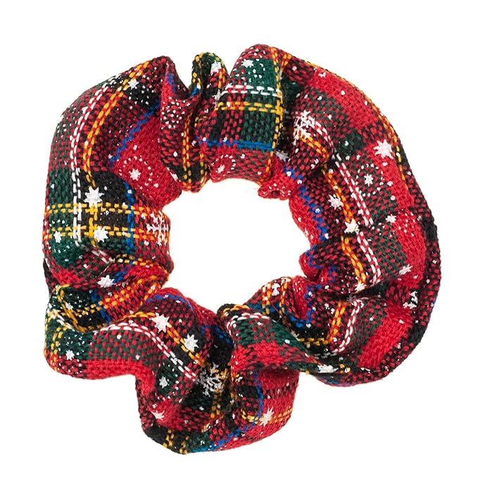LOOKSEVEN Scrunchies, 5PCS Bandana Scrunchy Hair Ties, Christmas Styles Hair Scrunchies for Women. (Christmas, Cotton, 1 Count, Curly, Unisex, All Ages, 5 Pieces)