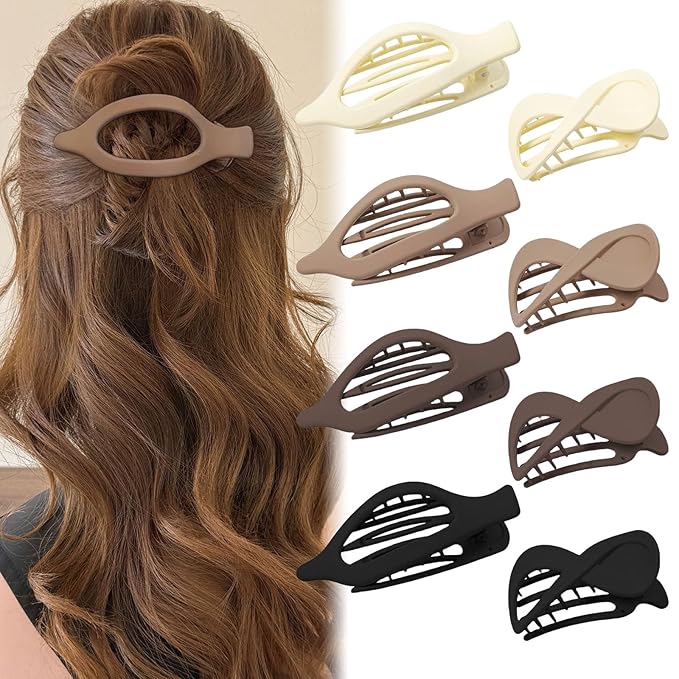 8PCS French Flat Hair Clips for Women Duckbill Hair Clips for Thick& Thin Hair Fashion Matte Claw Clips 2 Styles