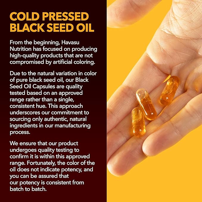 Cold Pressed Black Seed Oil Capsules - 1500mg Black Cumin Supplement for Immune Function, Digestive Support & Overall Health - Hair & Skin Superfood - Nigella Sativa - 2 Month Supply, Unflavored