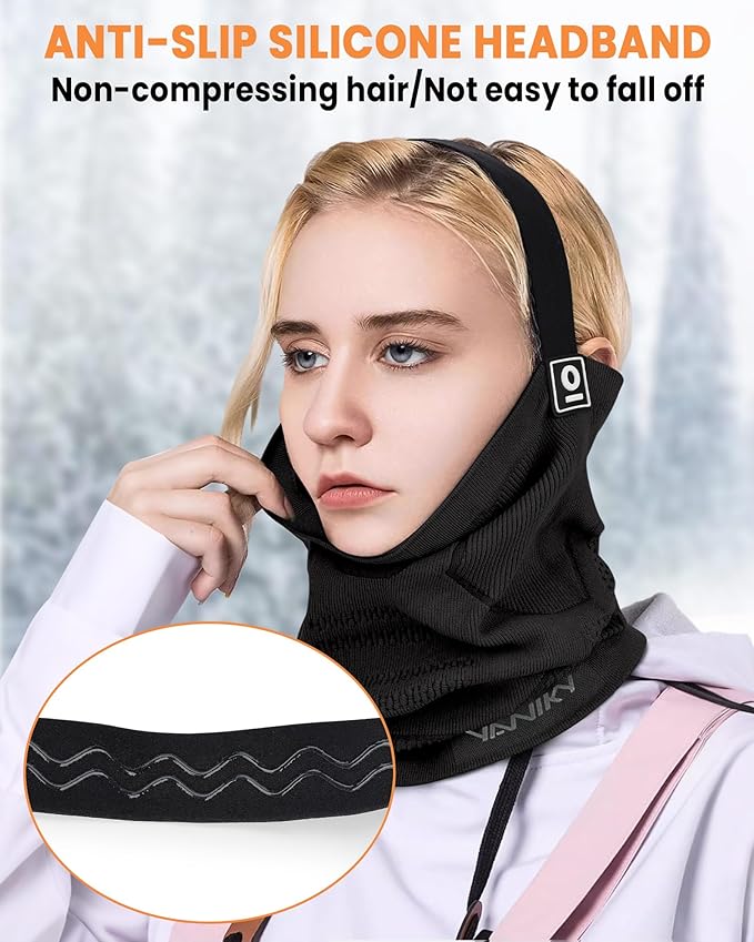 Winter Neck Warmer Gaiter Ski Face Mask, Breathable Fleece Balaclava Windproof Cold Weather Scarf