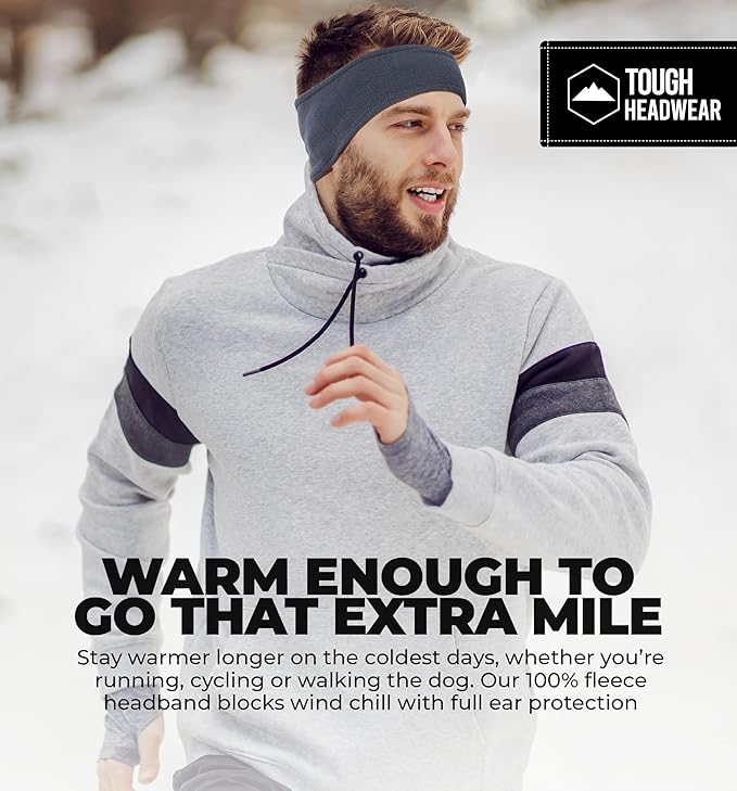 Tough Headwear Winter Headbands for Women - Ear Warmers - Ear Muffs for Winter - Fleece Headband for Men & Women for Cold Weather