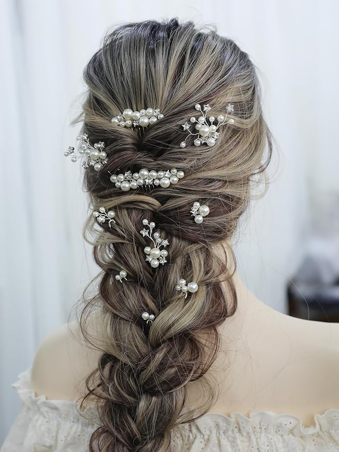 Pearl Bridal Hair Pins Wedding Hair Comb Bridal Hair Accessories for Wedding Brides Women Girls Star Shape