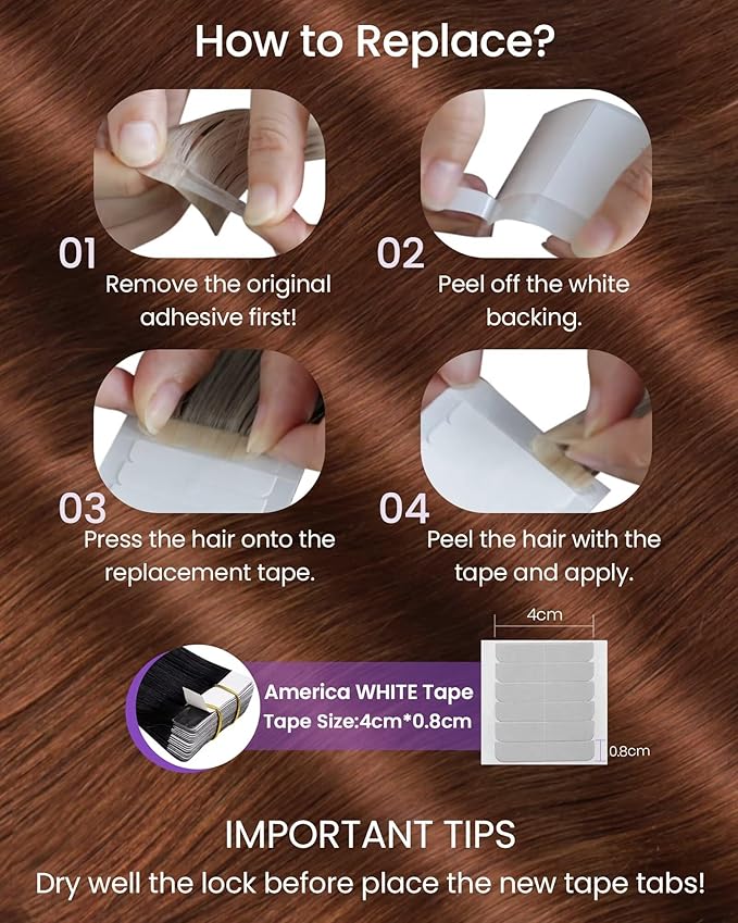 LaaVoo Tape in Hair Extensions Human Hair Auburn Brown Hair Extensions Tape in Real Hair Tape on Extension Soft Straight Hair 50g 20pcs 24inch