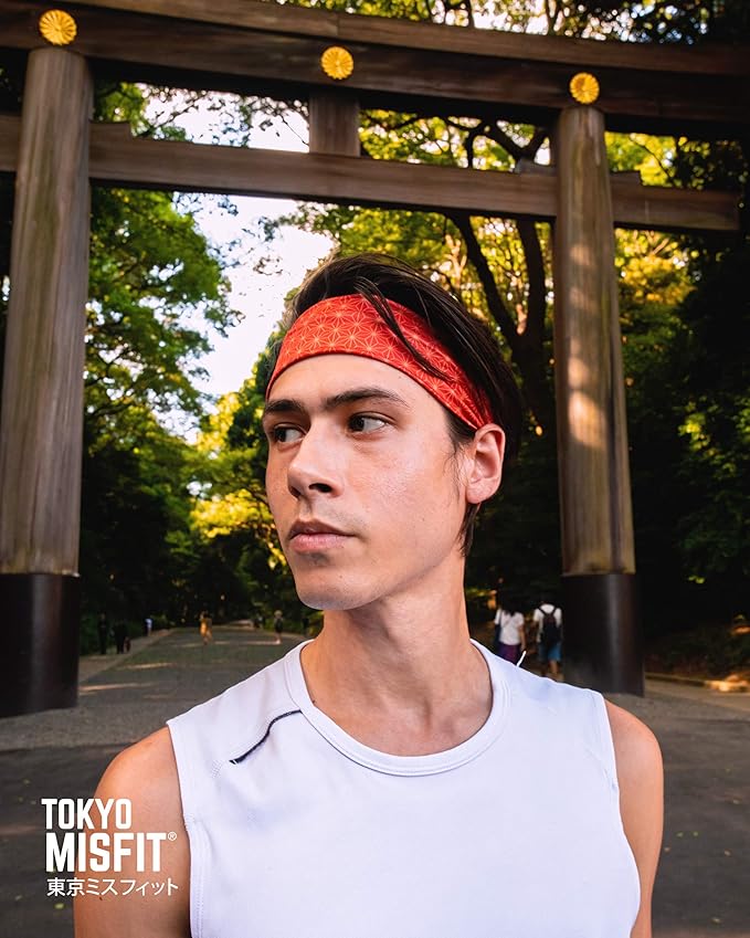 Tokyo Misfit - Japanese Headbands for Men & Women, Sweat Band, Workout, Yoga, Fashion, Running, Sports, Basketball, Bandana