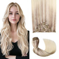 Pro2.0 Clip in Hair Extensions Real Human Hair 22inch 7pcs #18/22/60 Balayage Ash Blonde to Golden Blonde and Platinum Blonde Hair Extensions Clip in Human Hair 120g（#18/22/60-22inch）