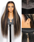 Arabella 13x6 Balayage Wig Human Hair Glueless Wigs Human Hair Pre Plucked Pre Cut 13x6 Ear to Ear Full HD Lace Front Wigs 210% Density 1B/27 Straight Wig Drawstring Wig Human Hair 26 Inch