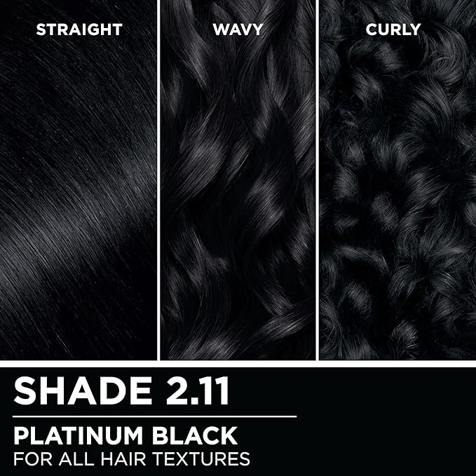 Garnier Hair Color Olia Ammonia-Free Brilliant Color Oil-Rich Permanent Hair Dye, 2.11 Platinum Black, 1 Count (Packaging May Vary) (Pack of 2)