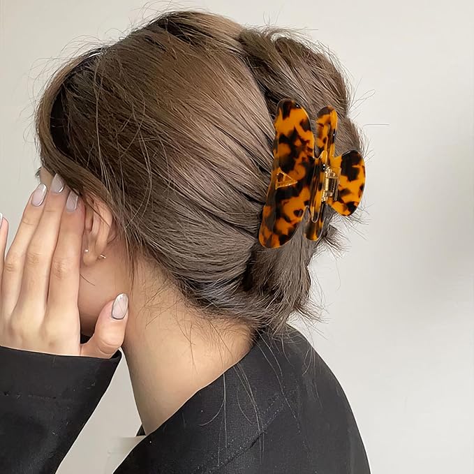 Teen Girl Gifts Trendy Stuff - Tortoise Shell Initial Cute Hair Clips, Letter Hair Claw Clips, Glitter Claw Clips Durable Hair Clips, Birthday Gifts for Teens Daughter Sister Christmas Gifts