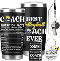 Keluna Volleyball Coach Gifts for Men - Volleyball Coach Appreciation Thank You Team Player Sports Lover Gift for Men Brother Husband Teacher Colleague Tumbler Cup Keychain Whistle Greeting Cards