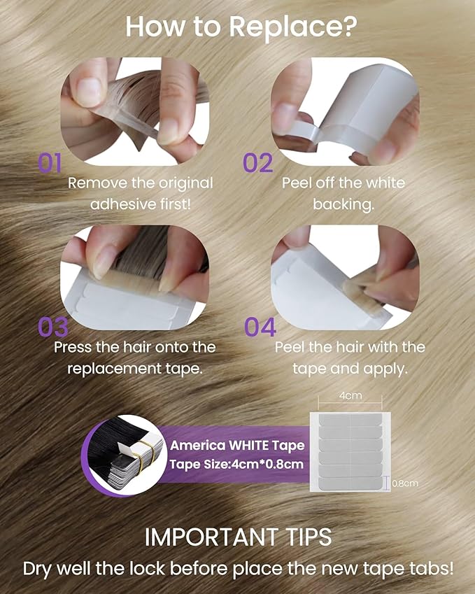 LaaVoo Tape in Hair Extensions Human Hair Light Brown Fading to Light Blonde Ombre Hair Extensions Tape in Real Hair Tape on Extensions Soft Hair for Women 14inch 20pcs 50g