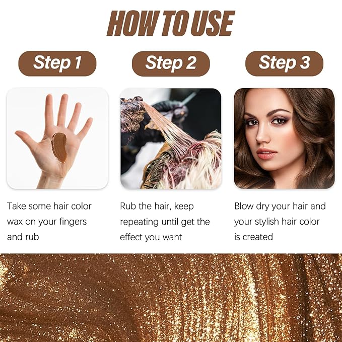 Brown Hair Spray,Temporary Hair Color Wax Dye,Hair Spray Color Temporary,Natural Hair Coloring Wax Hair Color Dye for Chiristmas,Cosplay,Party,Masquerade, Halloween.etc (Brown, 1 Pack)