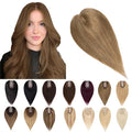 SEGO Human Hair Toppers for Women With Thinning Hair, 7 * 13CM Silk Base 100% Real Human Hair Clip in Top Wiglet Hairpieces //12 Inch No Bangs Light Brown
