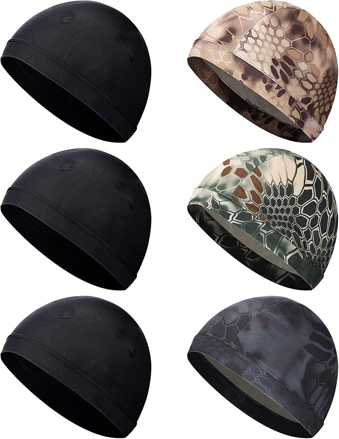 SATINIOR 6 Pcs Cooling Skull Cap Helmet Liner Sweat Wicking Cap Hard Hat Liner Bandana for Men Women Sports Cycling Running